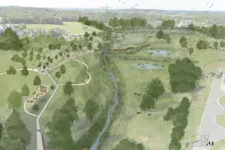 Vue 3 D du parc de l'Hydrion